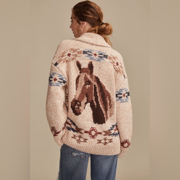 Lucky Brand Santa Fe Horse Cardigan Sweater (Size M) - NWT,New Products : American Fashion Style Bags On Sale